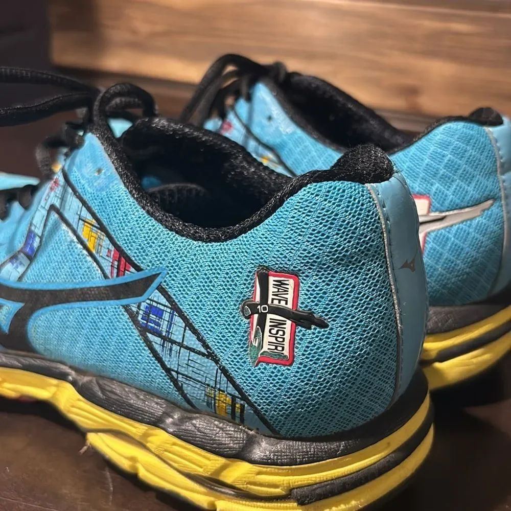 Mizunu Wave Inspire X10 Running Shoes Blue Yellow Size 10